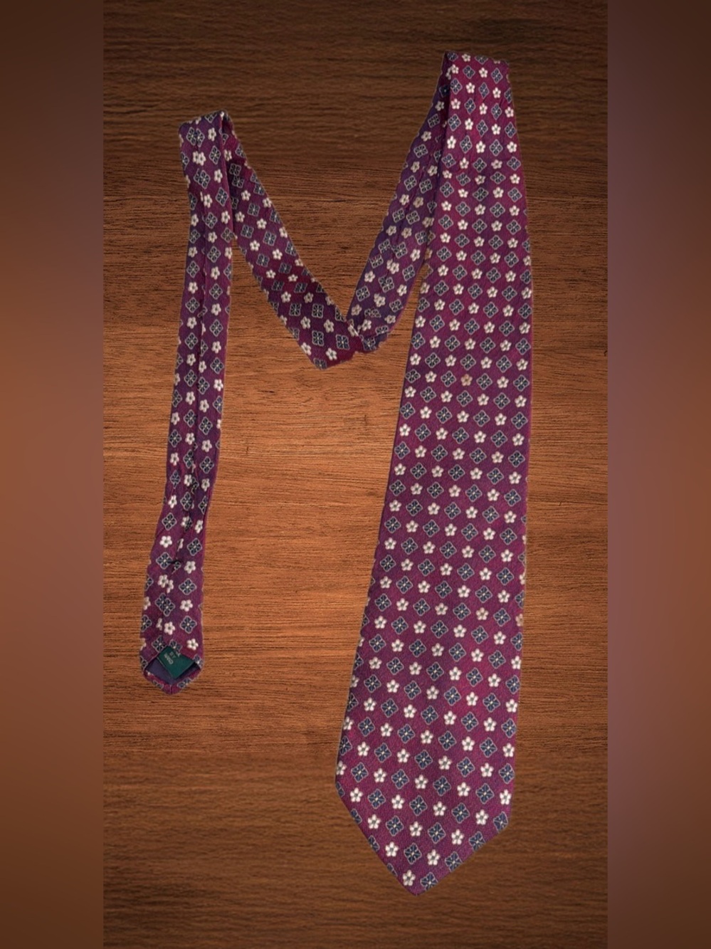 VINTAGE J.CREW MEN’S NECK TIE FLORAL  GEO.